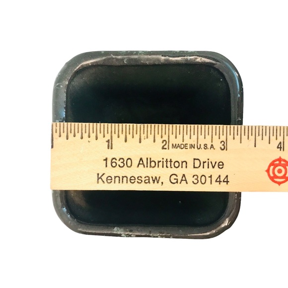 Savoy China Green White Splatter Ceramic Vase 12” MCM Vintage USA Flared Genie - Picture 10 of 12